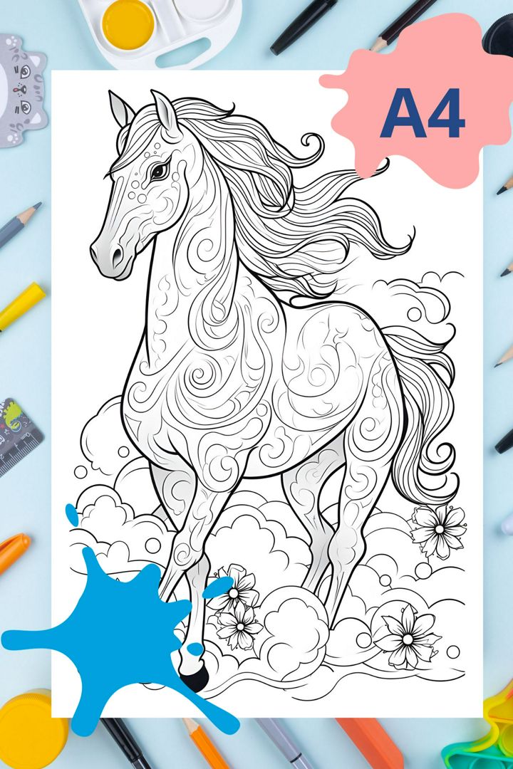 Раскраска Принцесса на лошади