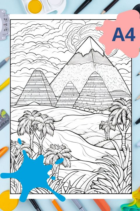 Пирамида. Раскраска «Древний Египет»